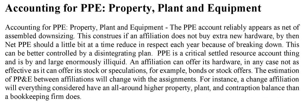 Accounting for PPE: Property, Plant and Equipment - CIRCLE ...
