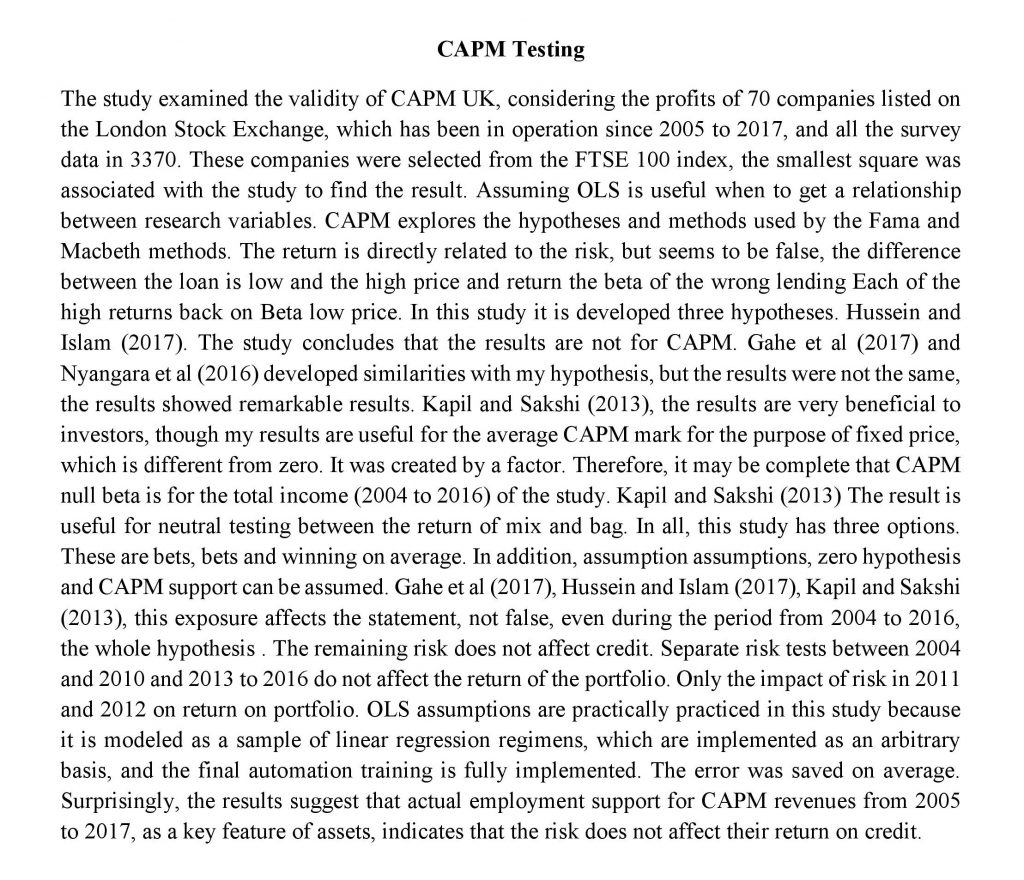 CAPM Testing