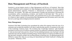 Data Management and Privacy of Facebook