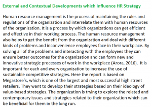 External and Contextual Developments Influence HR Strategy