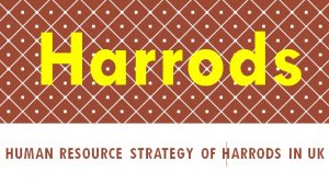 Human Resource Strategy of Harrods