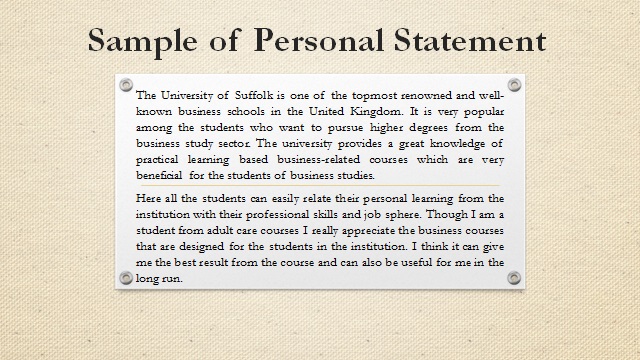 personal statement for employment