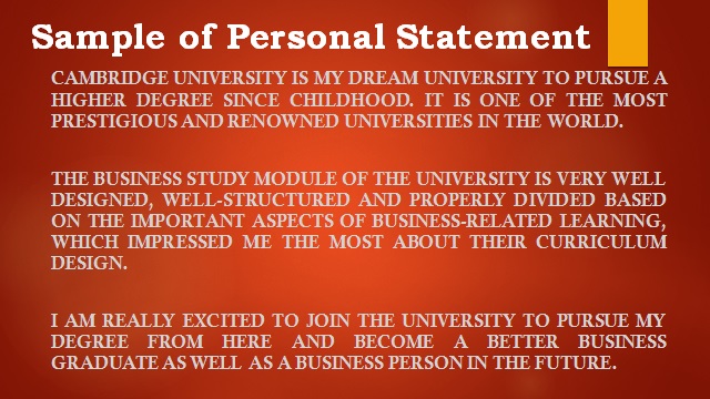 a sample of a personal statement for university
