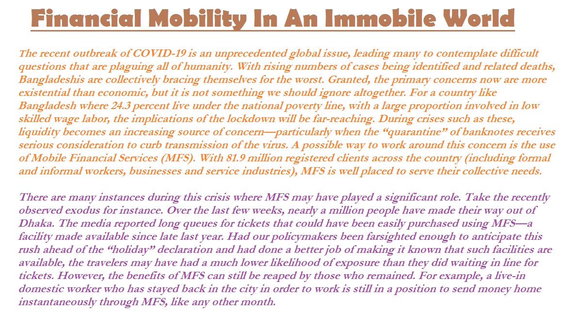 Financial Mobility In Immobile World