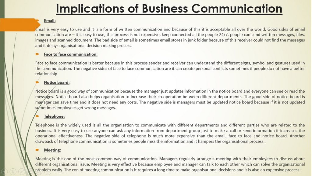 Implications of Business Communication