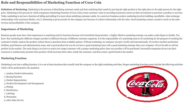 operations management of coca cola