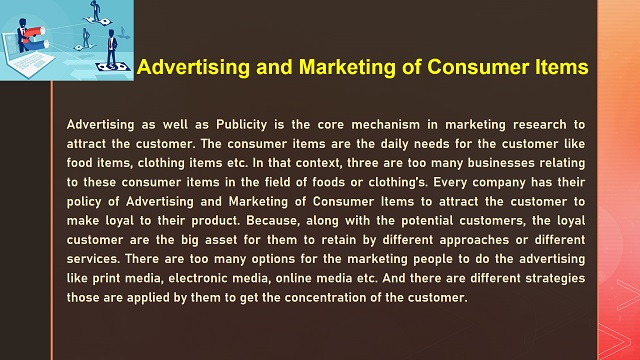 Advertising And Marketing Of Consumer Items - CIRCLE OF BUSINESS