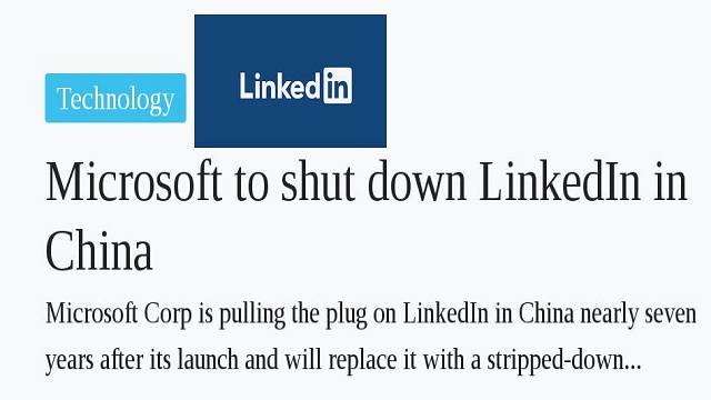 LinkedIn China Shut Down