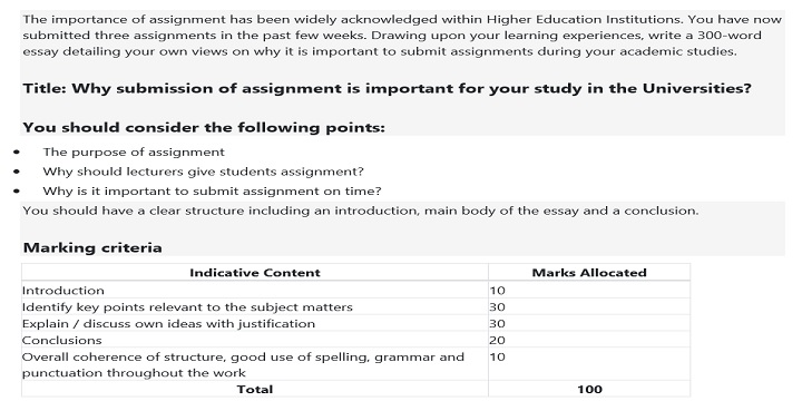 Why submission of assignment is important